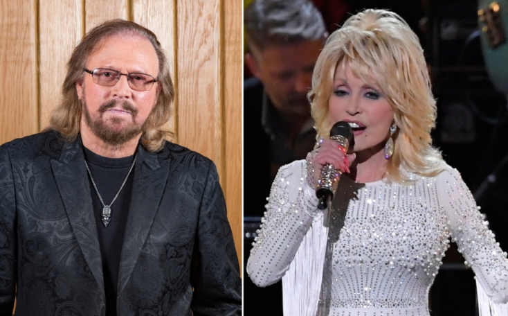Barry, Robin, and Maurice Gibb of the Bee Gees, who originally wrote Islands in the Stream for Marvin Gaye.