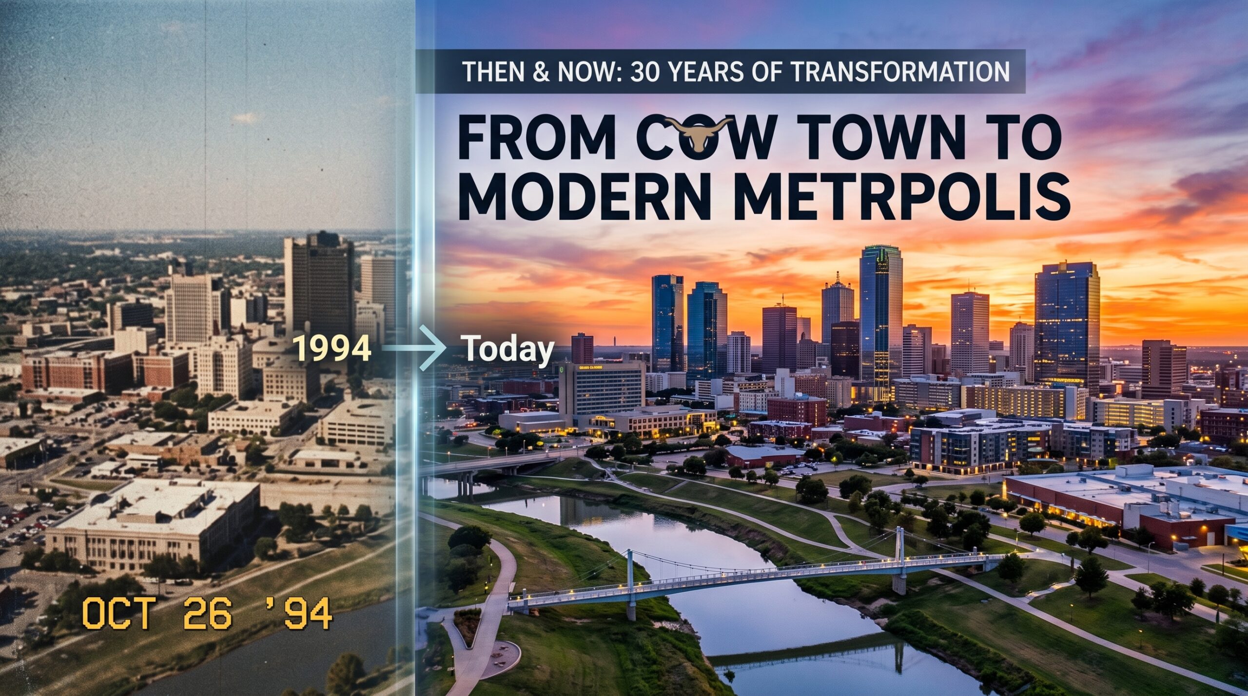 Fort Worth transformation then and now skyline comparison